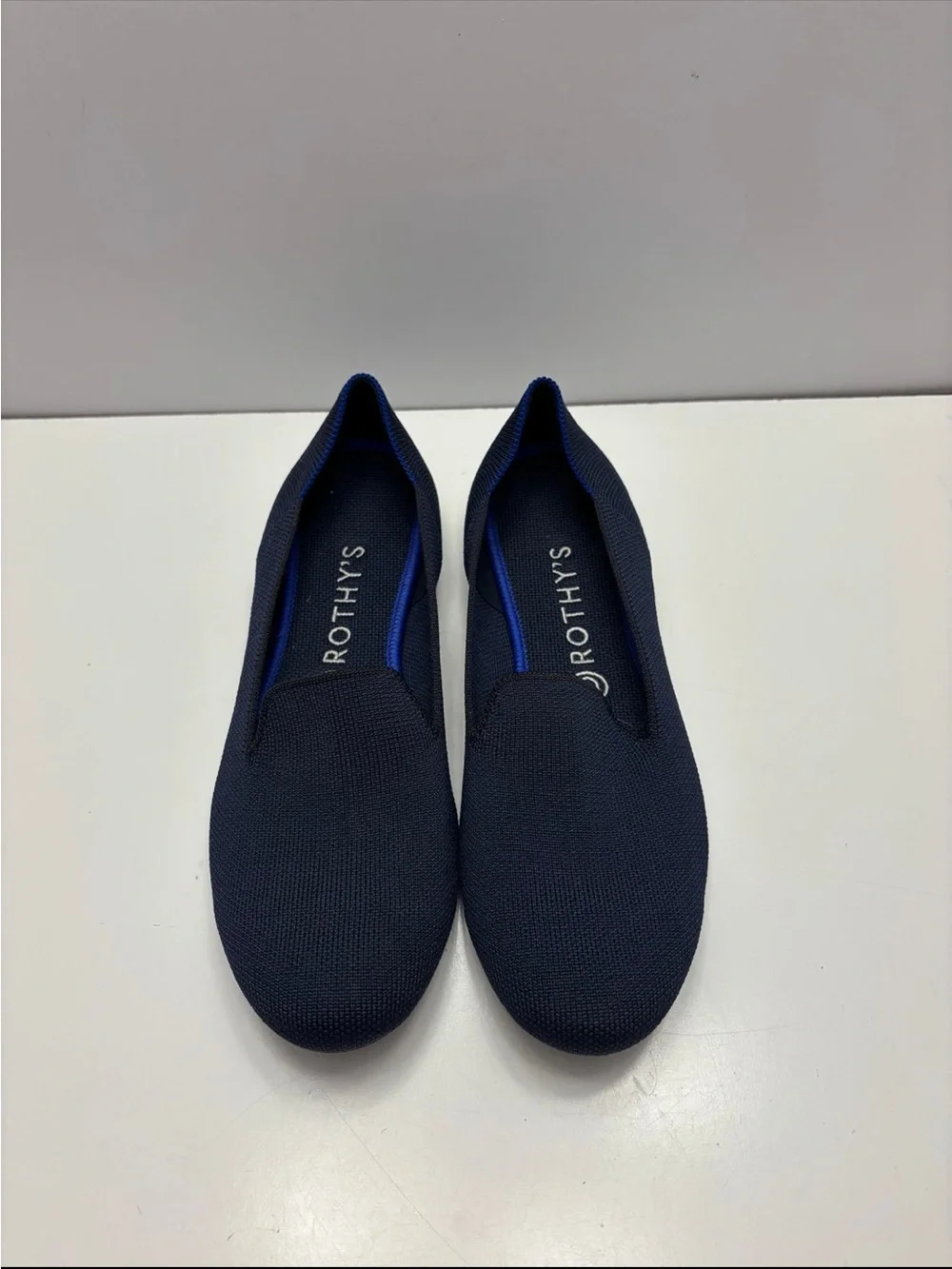 Rothy’s navy blue rounded toe loafers size 10